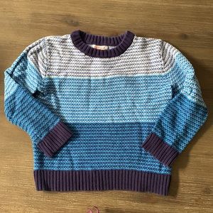 🟡EUC🟡 Cat & Jack Blue Wide Color Block Cotton Knit Sweater  - Size 4T